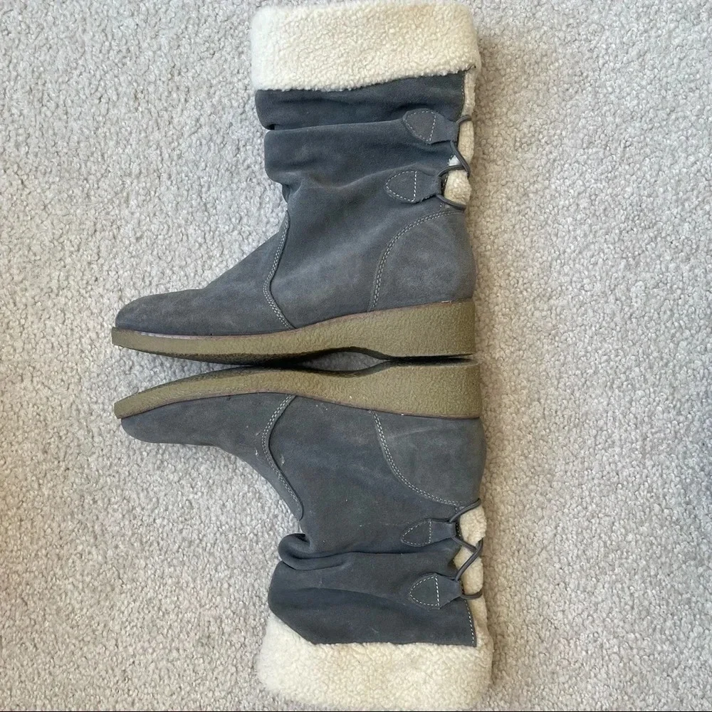 Lands’ End Chalet Mid‎ Calf Suede Leather Boots